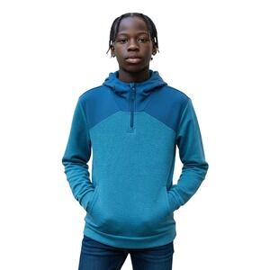 All In Motion Boy's Blue Pullover Long Sleeve Fleece Jacket Hoodie Size M